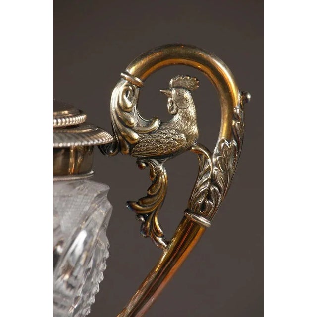 Silver 19th Century Cut Crystal and Silver Candy Dish by Dupré For Sale - Image 8 of 11