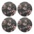 Blossom Fantasia Black Pink, 16" Round Pebble Placemats, Set of 4 For Sale