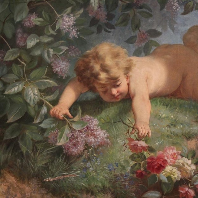 Italian Artist, Nude Figurative Composition, 19th Century, Oil Painting on Canvas, Framed For Sale - Image 8 of 16