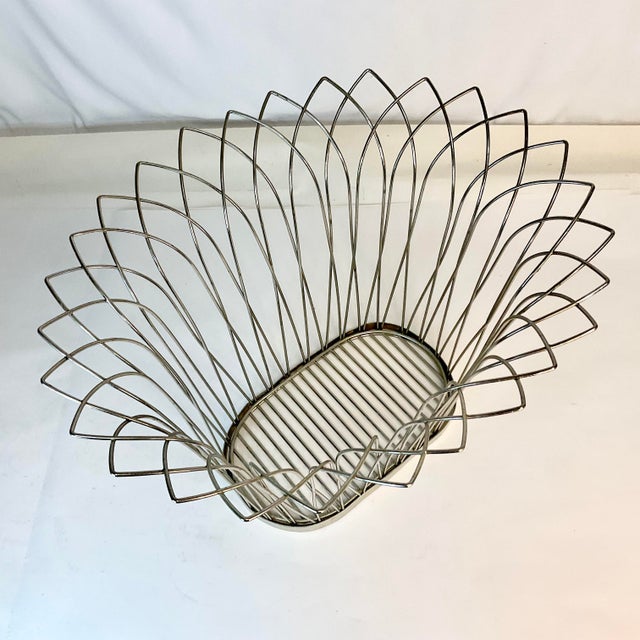 1980s 1980s Vintage Atomic Boho Chic French Style Wire Wastebasket. For Sale - Image 5 of 8