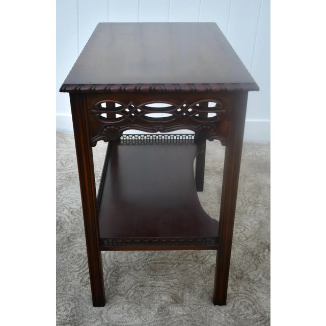 Wellington Hall Mahogany Table Vintage Edwardian Writing Chippendale Tea Desk For Sale - Image 10 of 13