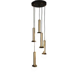 Pendant Lamp in Metal and Glass attributed to Stilnovo,1960s For Sale