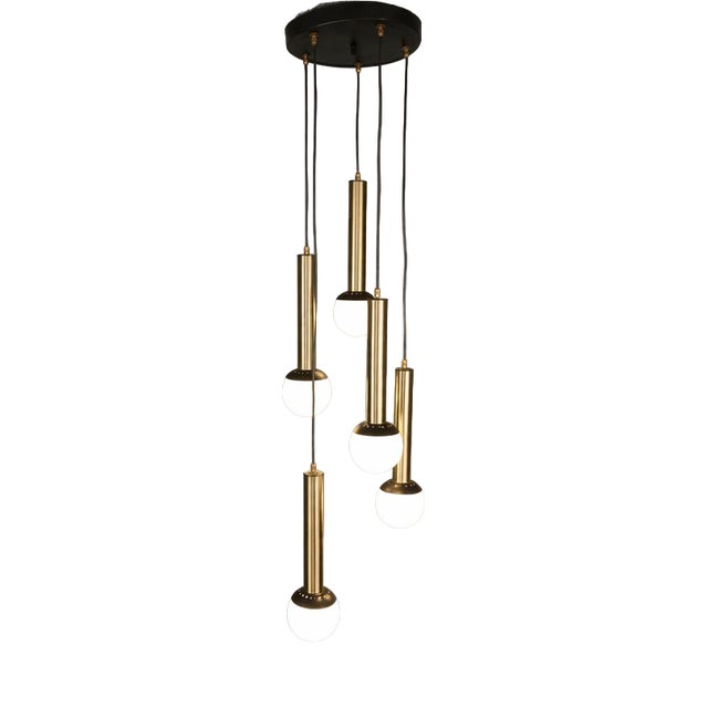 Pendant Lamp in Metal and Glass attributed to Stilnovo,1960s For Sale