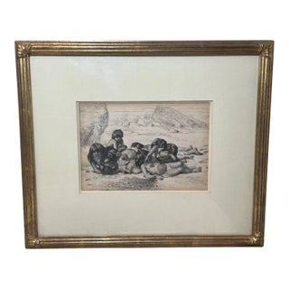 Antique Jean Leon Gerome Ferris 1863-1930 Pen Ink Drawing Sketch Indian Children For Sale