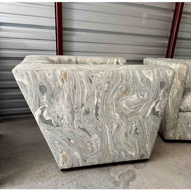 Lee Industries Lee Industries Modern Swivel Club Chairs, Set of 2 For Sale - Image 4 of 9