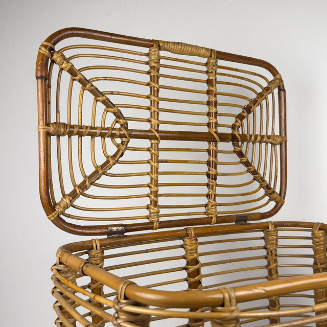 Vintage Rattan Basket, Italy, 1960s For Sale - Image 11 of 18