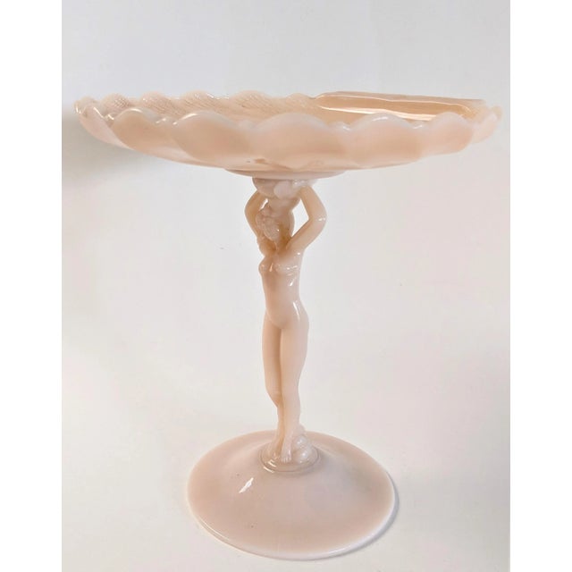 Glass 1940s Vintage Art Deco Nude Compote For Sale - Image 7 of 13
