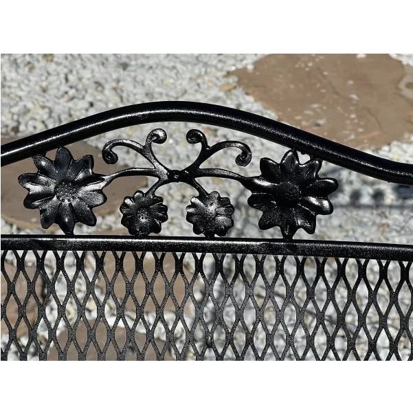 Vintage Daisy Motif Patio Table & 4 Chairs For Sale - Image 9 of 11