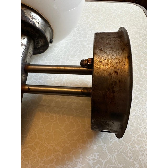 Metal Modernist Wall Sconce in Opaline Glass and Chromed Metal, 1970s For Sale - Image 7 of 18