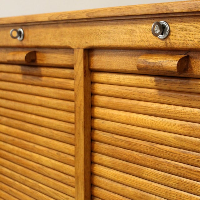 Brown Vintage Filing Cabinet in Oak, 1920s For Sale - Image 8 of 15
