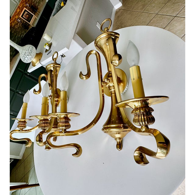 Lights 1960s French Brass Double Arm Wall Sconce - a Pair For Sale - Image 7 of 17