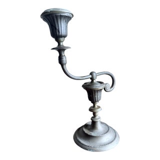 Early 20th Century Asymtetrical Pewter Candlestick Holder For Sale