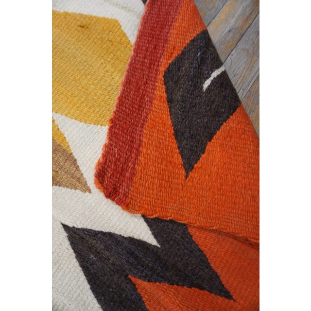 1920s Multi Tribal Geometric Antique Flatweave Native American Wool Navajo Rug For Sale In New York - Image 6 of 8