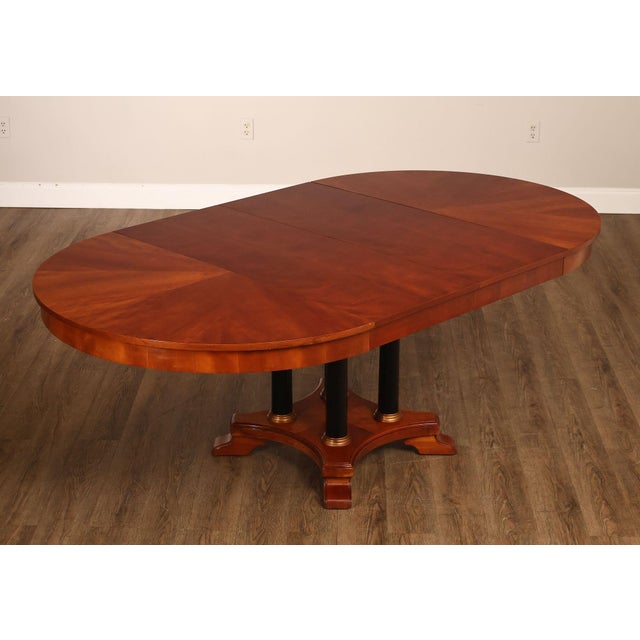 Ethan Allen Ethan Allen 'Medallion' Cherry Round Pedestal Dining Table For Sale - Image 4 of 18