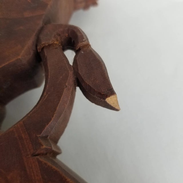 Wood Late 20th Century Carved Wooden Peacock Shelf For Sale - Image 7 of 8