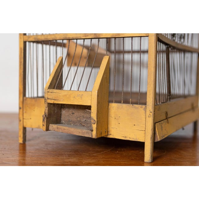Early 20th Century 20th Century French Birdcage in Painted Wood and Iron For Sale - Image 5 of 6