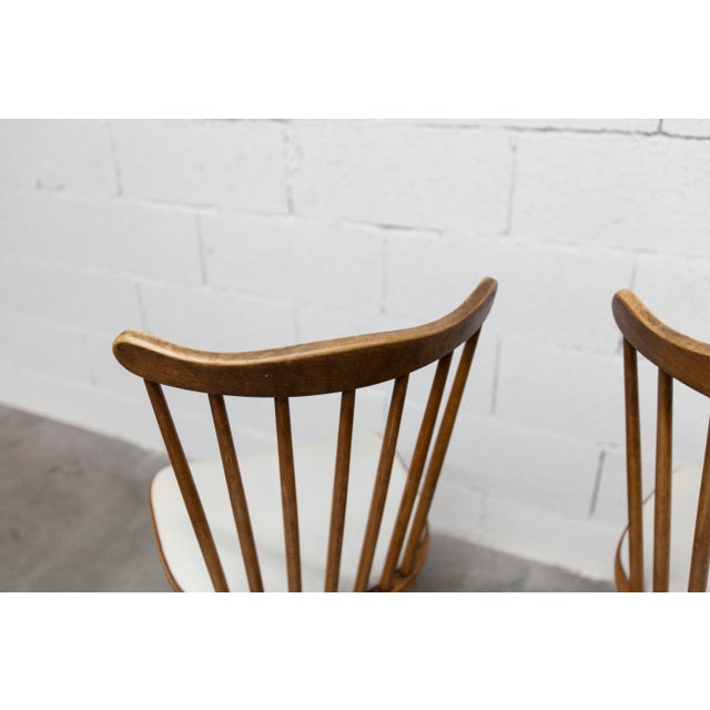 Set of Vintage Menuet Chairs with White Skai Seat from Baumann, 1970s For Sale - Image 11 of 18