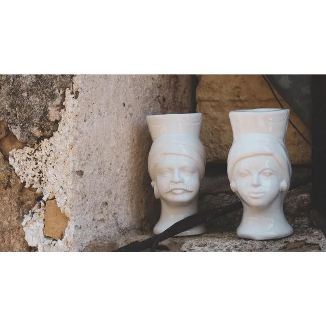Griffin & Mata Bianco Madonie from Crita Ceramiche, Set of 2 For Sale - Image 6 of 7
