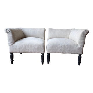 Mid 20th Century Pair of French Art Deco Tete-a-Tete Chairs For Sale