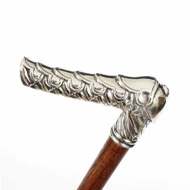 Metal Antique French Silver Capped Walking Stick, 1800s For Sale - Image 7 of 10