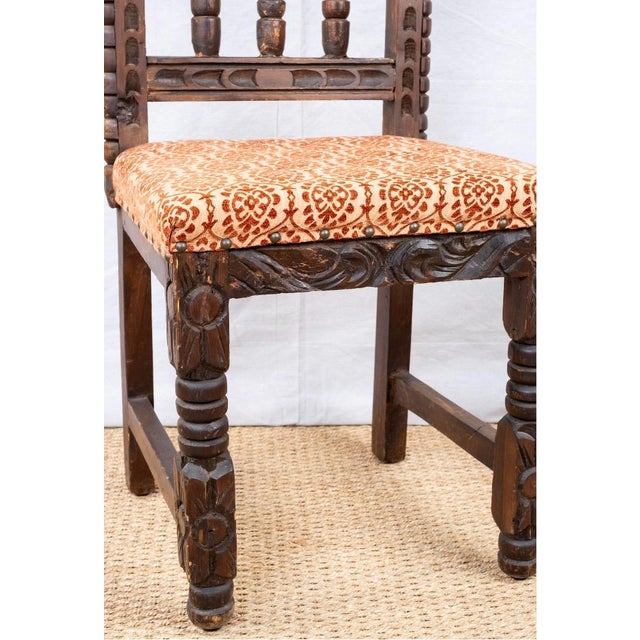 Brown Pair of Antique Spanish Side Chairs For Sale - Image 8 of 9