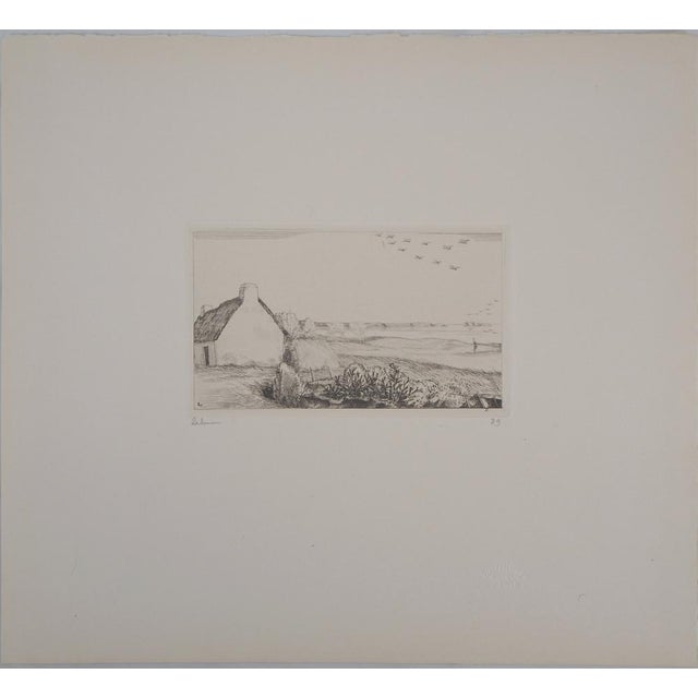 Jean-Emile Laboureur, The Cottage by the Sea, 1928, Original Etching For Sale - Image 7 of 8