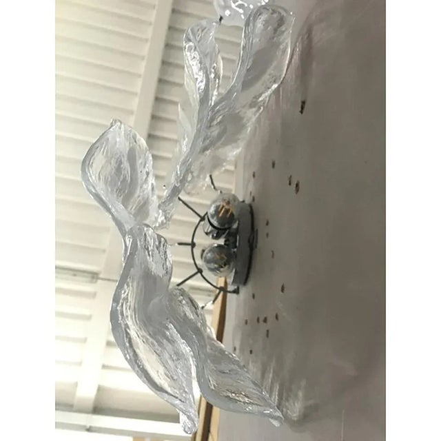 Transparent and White Fiamma Murano Glass Wall Sconces by Simoeng, Set of 2 For Sale - Image 6 of 9