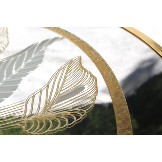 1970s Sandoval Calla Lily Round Mirror For Sale - Image 6 of 10