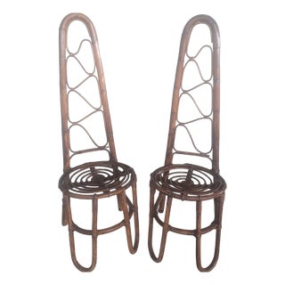 Mid-Century Modern Bamboo Chairs, 1960s, Set of 2 For Sale