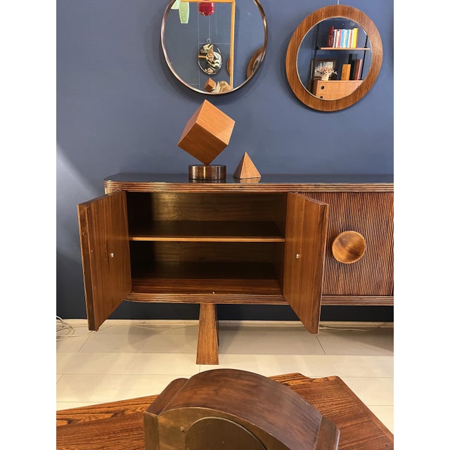 Art Deco Reeded Sideboard, 1940s For Sale - Image 9 of 10
