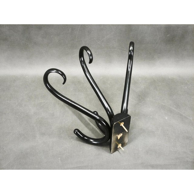 Black Bentwood Wall Hooks, Czechoslovakia, 1940s, Set of 2 For Sale - Image 8 of 11