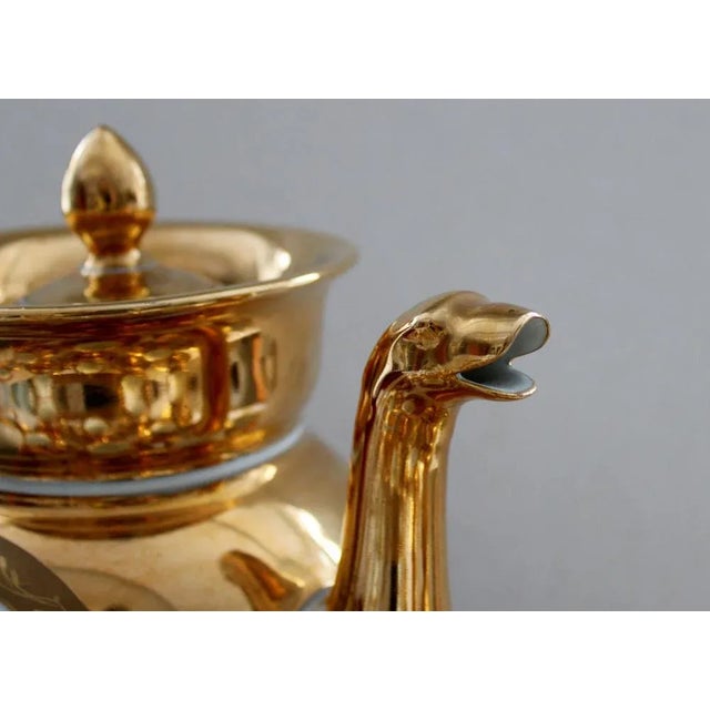 Gold Tea Service in Porcelain, 1949, Set of 15 For Sale - Image 8 of 12