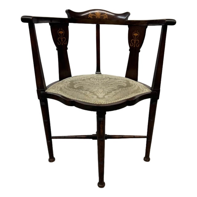18th Century Edwardian Inlaid Corner Chair For Sale