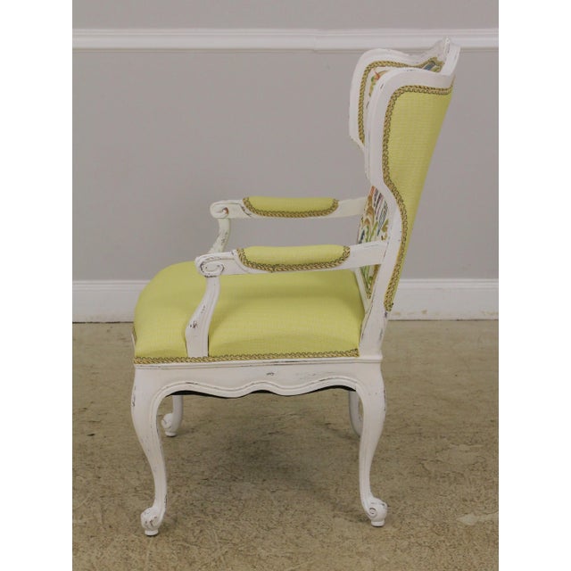 Modern Stunning Pair Decorator Upholstered Modern French Armchairs For Sale - Image 3 of 13