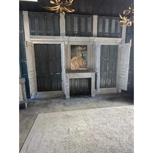 19th Century 19th Century French Louis XVI Style Painted Boiserie Facade and Mantel For Sale - Image 5 of 8