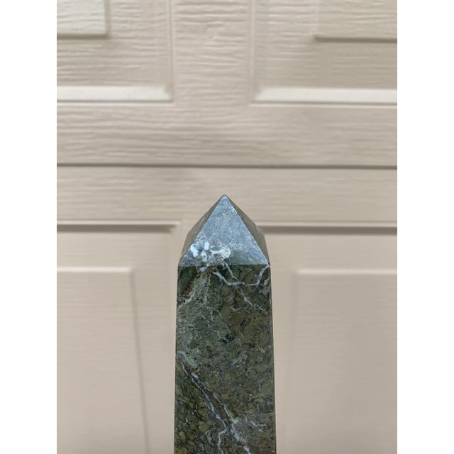 Late 20th Century Marble Obelisk With Dramatic Black, Brown, and Grey Veining For Sale - Image 5 of 10