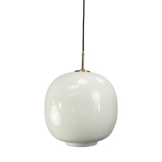 Large Radiohus Pendant Lamp in White Glass by Vilhelm Lauritzen for Louis Poulsen, 1950s For Sale