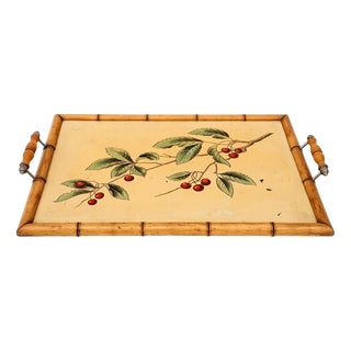 Italian Bamboo Tray, 1960s For Sale