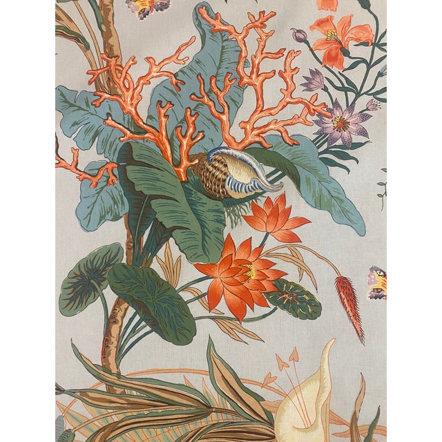 Old World Weavers Cinque Terra Coral Sky Printed Fabric - 5' Piece For Sale In West Palm - Image 6 of 6