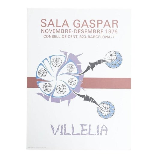 Exhibition Poster from Moisès Villèlia, Sala Gaspar, Barcelona, 1976 For Sale