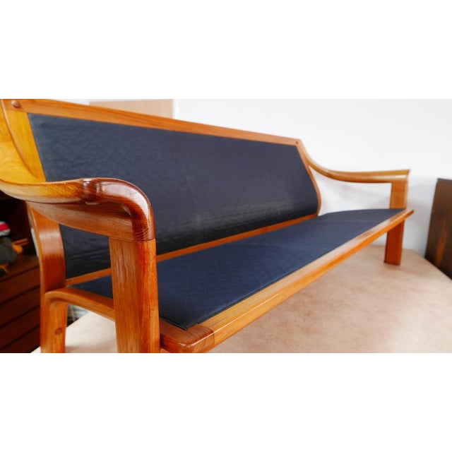 Large Danish Three-Seater Sofa in Teak and Wool from Poul Jeppesens Møbelfabrik, 1970s For Sale - Image 14 of 15