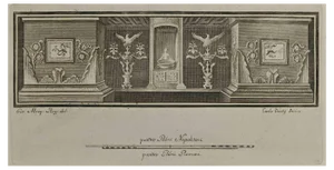 Carlo Oratij, Ancient Roman Fresco Herculaneum, Etching, 18th Century