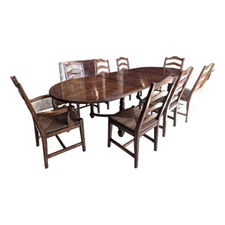 Guy Chaddock Expandable Dining Table and 8 Chairs For Sale