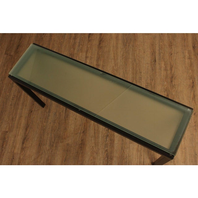 2000 - 2009 Charleston Forge Glass Top Cast Parsons Console Table For Sale - Image 5 of 12
