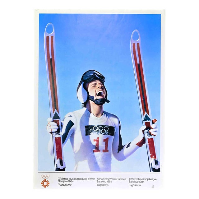 The Winner. XIV Olympic Winter Games Sarajevo Poster by Gottfried Helnwein, 1983 For Sale