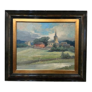 20th Century Dutch Village Oil on Canvas For Sale