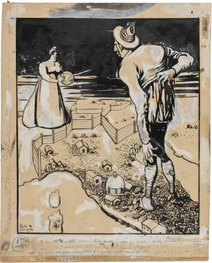 Gabriele Galantara, Anti-Clerical Political, Mixed Media, 1908