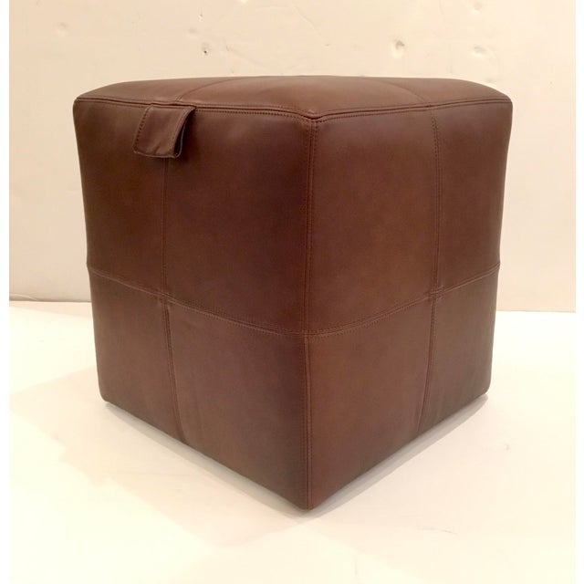 Baker Transitional Chocolate Brown Leather Ottoman Chairish