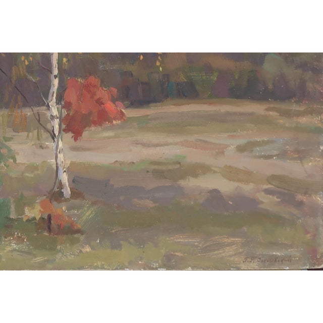 Antique Forest Landscape Painting, Ukrainian Soviet Art, 1980 49-75 For Sale - Image 6 of 6