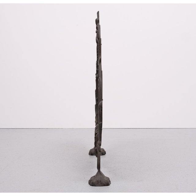 Antique Bronze Firescreen, England, 1880s For Sale - Image 9 of 10